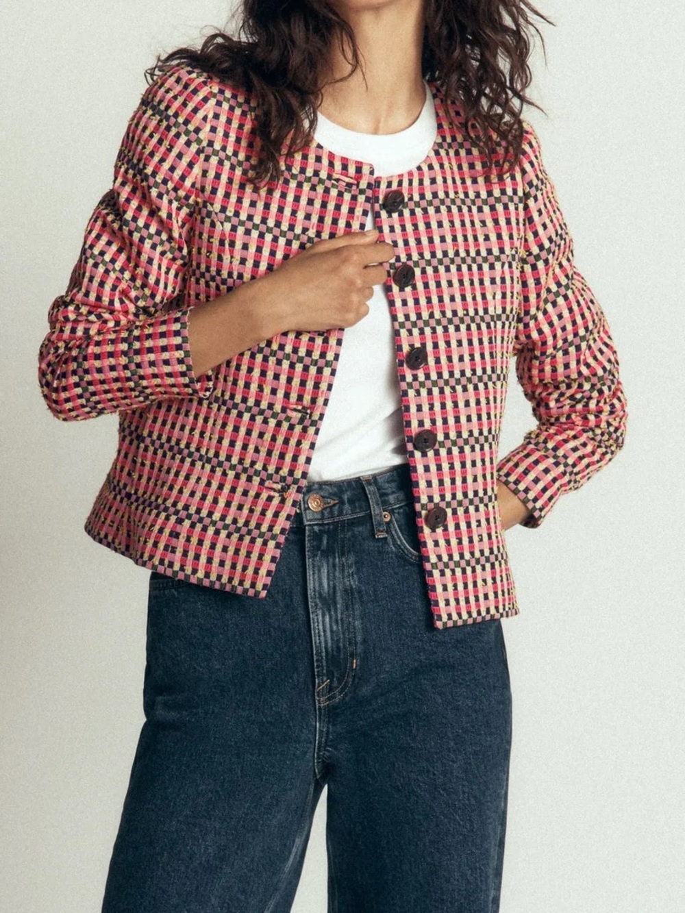 BODEN SALISBURY PUFF SLEEVE JACKET MULTI - 2R